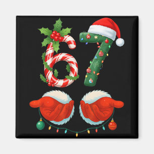 Imã Pijama engraçado de Natal 67 Meme 6 7 Férias Geraç