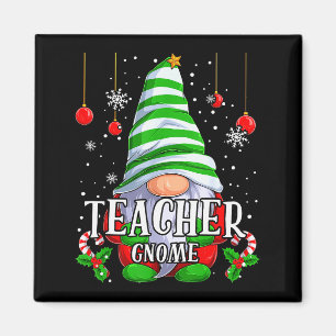 Imã Pijamas de Natal do Gnome do Professor Família Cor