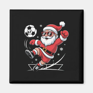 Imã Pijamas engraçadas de Natal do Papai Noel de futeb