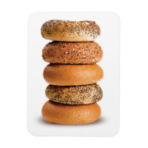 ÍMÃ PILHA DE BAGELS LOX AMOR SESAME POPPY SEED CADA
