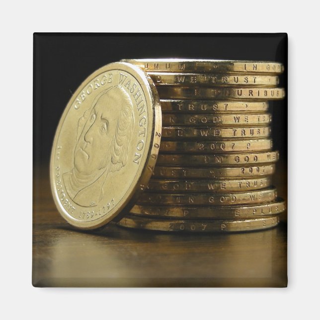 Imã Pilha de Moedas Presidenciais de George Washington (Frente)
