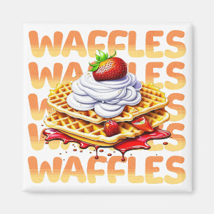 Imã Pilha de waffles cobertas em morangos