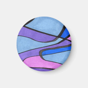 Imã Pilhas abstratas de fluxo macias no azul violeta