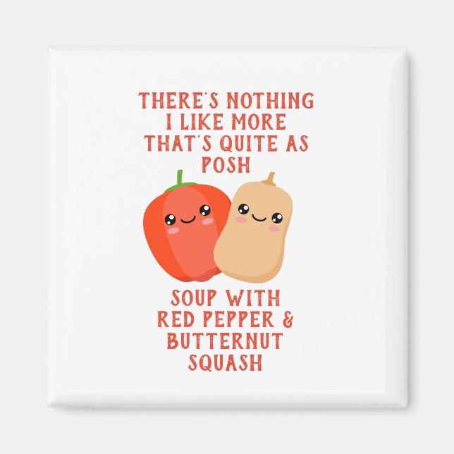 Imã pimenta vermelha e sopa de squash de noz (Frente)