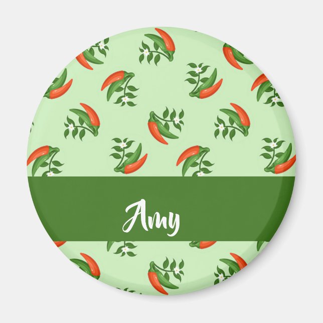 Imã Pimentos com pimentões vermelhos e verdes (Frente)