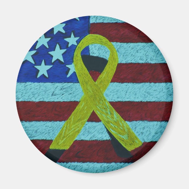 IMÃ PIN A YELLOW RIBBON (Frente)