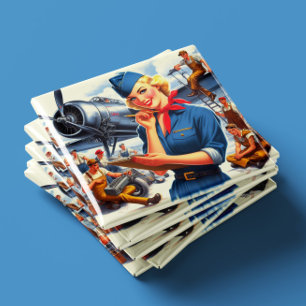 Imã Pin-up de Avião Antigo