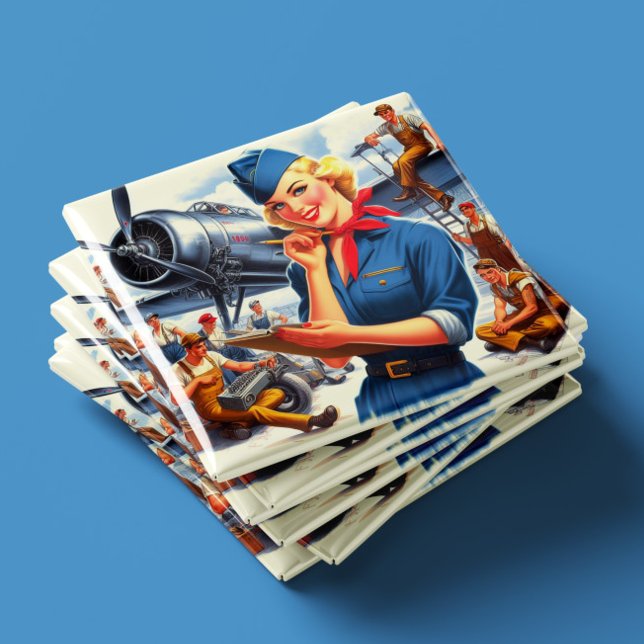 Imã Pin-up de Avião Antigo (Criador carregado)