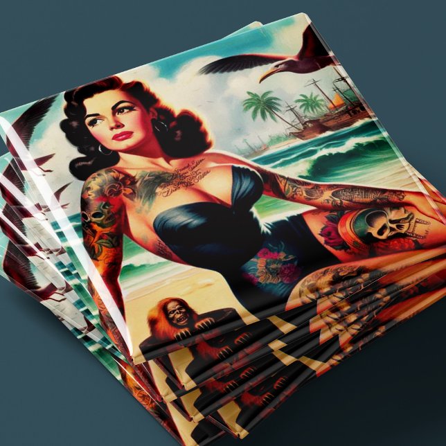 Imã Pin-up de Praia Tatuada (Criador carregado)