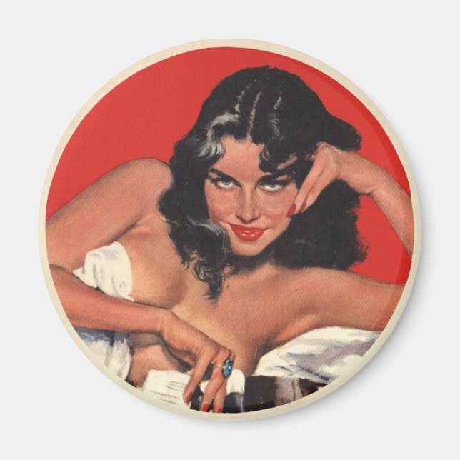 Imã Pin Up Girl Refrigerator Magnet (Frente)