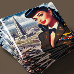 Imã Pin-up Militar Fofo