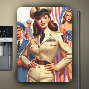 Ímã Pin-up Militar Retroativo
