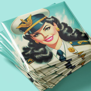 Imã Pin-up Militar Uniforme Bonito