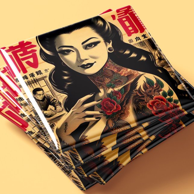 Imã Pin-up Tatuada Japonesa (Criador carregado)