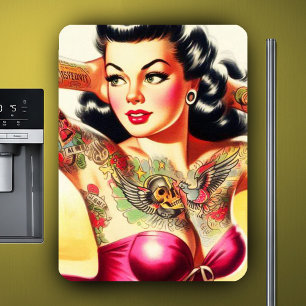 Ímã Pin-up Tatuada Vintage