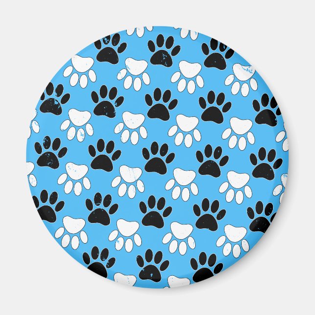 Imã Pinças Pretas E Brancas Distintas De Fundo Azul (Frente)