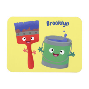 Ímã Pincel de pintura e personagens de desenho animado