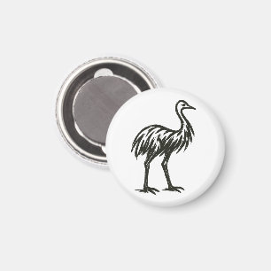 Imã Pincel de Tinta Selvagem Emu Ousada Ilustração de