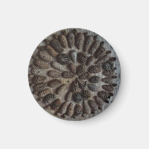 Imã Pine Cones Mandala Pequeno, 3,2 Cm De Magneta Redo