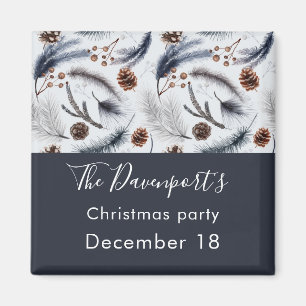 Imã Pine Cones & Pine Agulha Padrão de Natal