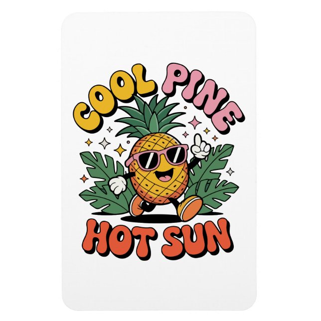 Ímã Pine Cool Sol Quente Vibrações de Verão do Abacate (Vertical)