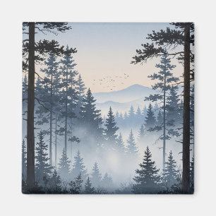 Imã Pine Forest Watercolor