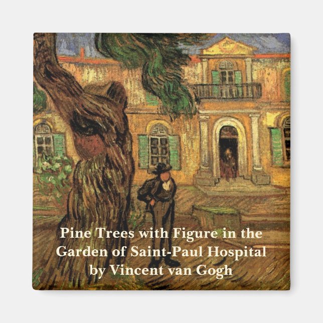 Imã Pine Trees em Santo-Paul por Vincent van Gogh (Frente)