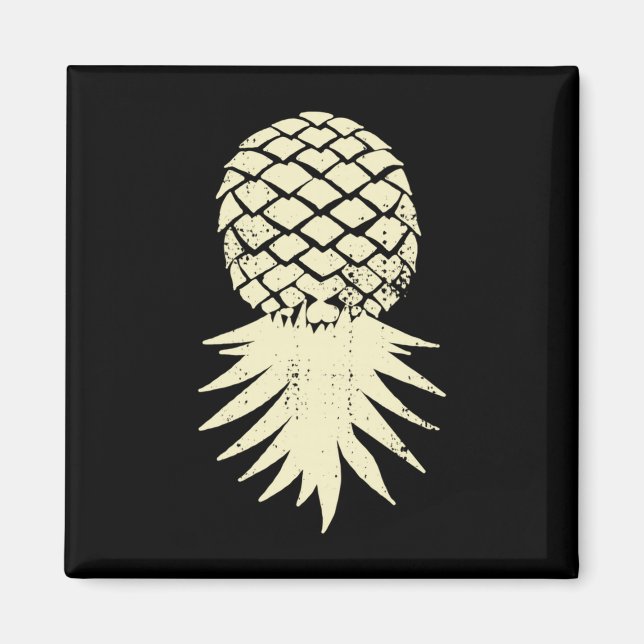 Imã Pineapple invertido masculino sutil férias engraça (Frente)