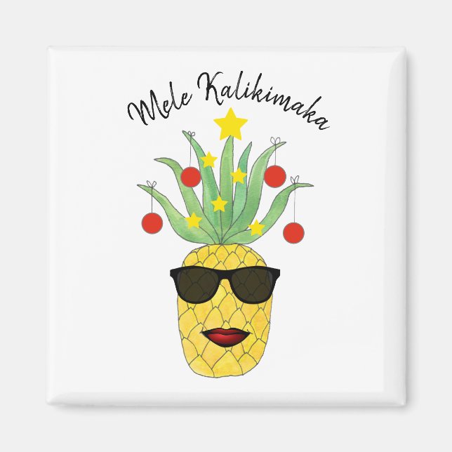 Imã Pineapple Mele Kalikimaka (Frente)