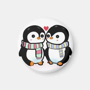 Imã Pinguim Amor de Inverno Personalizado