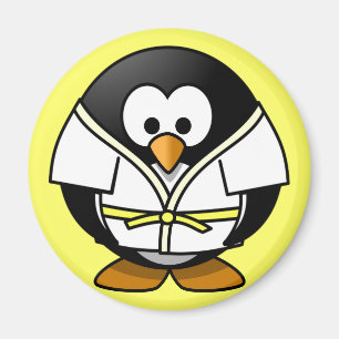 Imã Pinguim animado pequeno bonito do judo