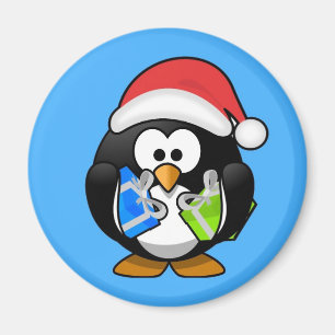 Imã Pinguim animado pequeno bonito do Natal