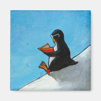 Imã Pinguim arte divertida pássaro bonitinho em óculos