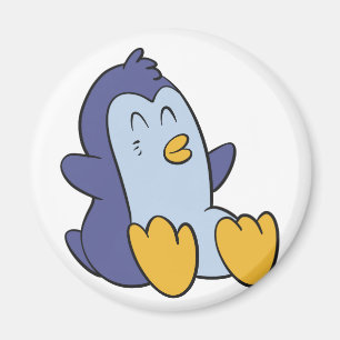 Imã Pinguim bebê feliz escolher cor de fundo
