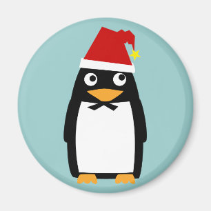 Imã Pinguim com chapéu do papai noel