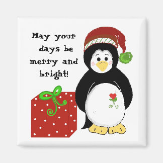 Imã Pinguim com uma Mensagem de Feriado
