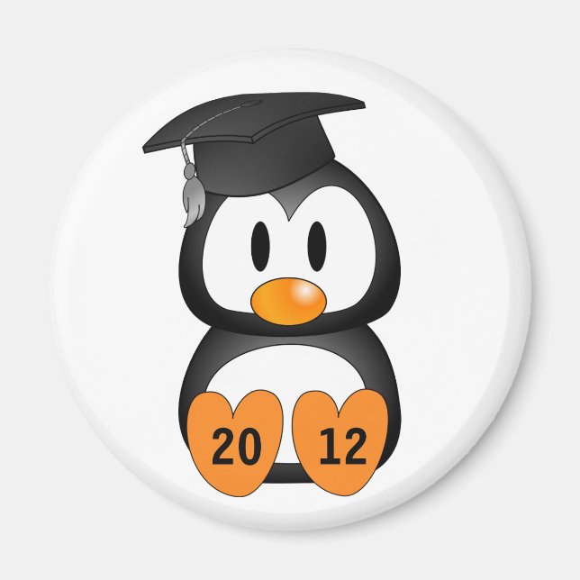 Imã Pinguim de Graduação Personalizável (Frente)