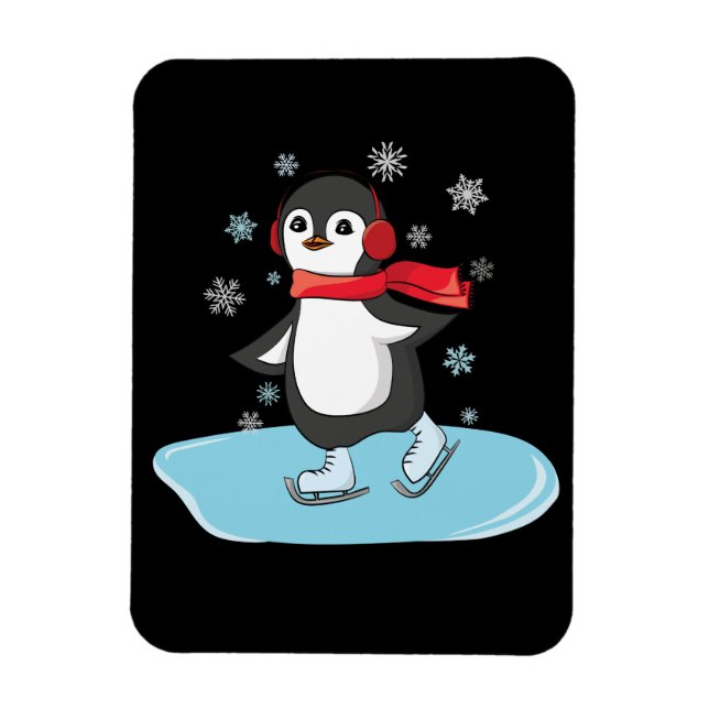 Ímã Pinguim De Ice Skating (Vertical)