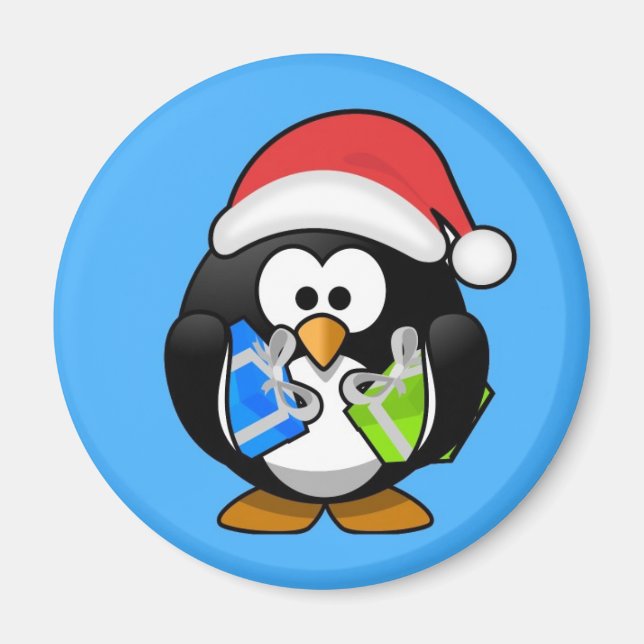 Imã Pinguim de Natal animado e bonito (Frente)
