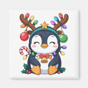 Imã Pinguim de Natal Luzes de Rena Férias Animal K