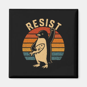 Imã Pinguim Engraçado Resiste Pinguins em Protesto Con