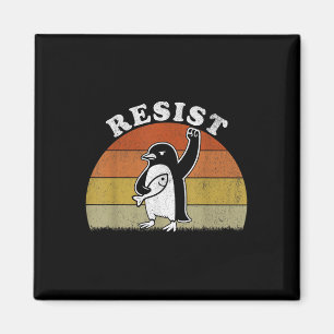 Imã Pinguim Engraçado Resiste Pinguins em Protesto Con