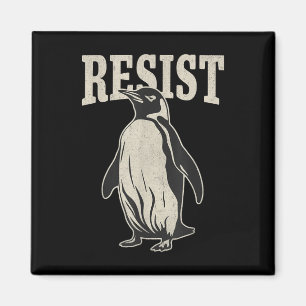 Imã Pinguim Engraçado Resiste Pinguins em Protesto Con