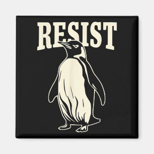 Imã Pinguim Engraçado Resiste Pinguins em Protesto Con
