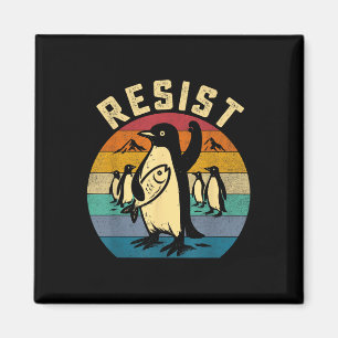 Imã Pinguim Engraçado Resiste Pinguins em Protesto Con