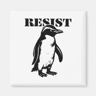 Imã Pinguim engraçado resiste protesto contra tarifas