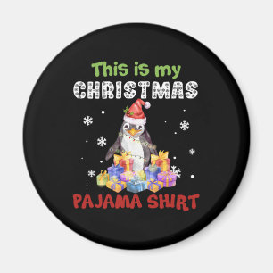 Imã Pinguim Esta É A Minha Camisa De Natal Do Pajama