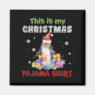 Imã Pinguim Esta É A Minha Camisa De Natal Do Pajama
