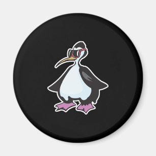 Imã pinguim gorducho usando óculos de sol