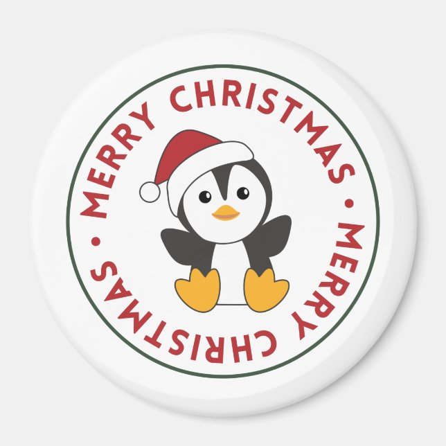 Imã Pinguim Natal Neve Pinguim Animais de inverno Ping (Frente)